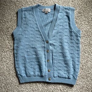 Women’s Vintage Sky Blue Sweater Vest - Size X-L